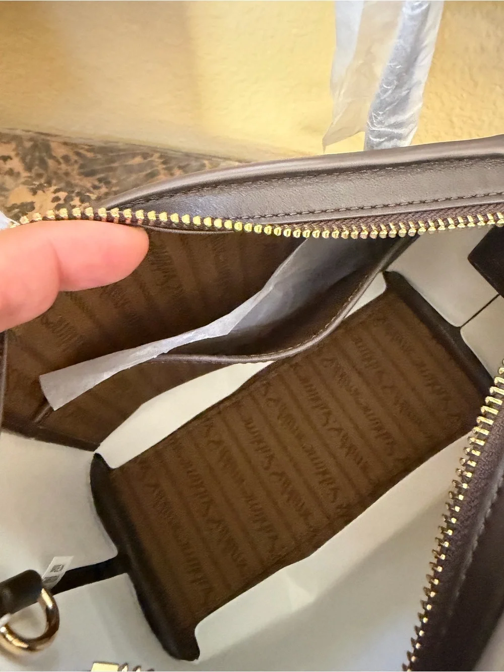 Tory Burch Brown Mini Perry Coated Canvas Tote